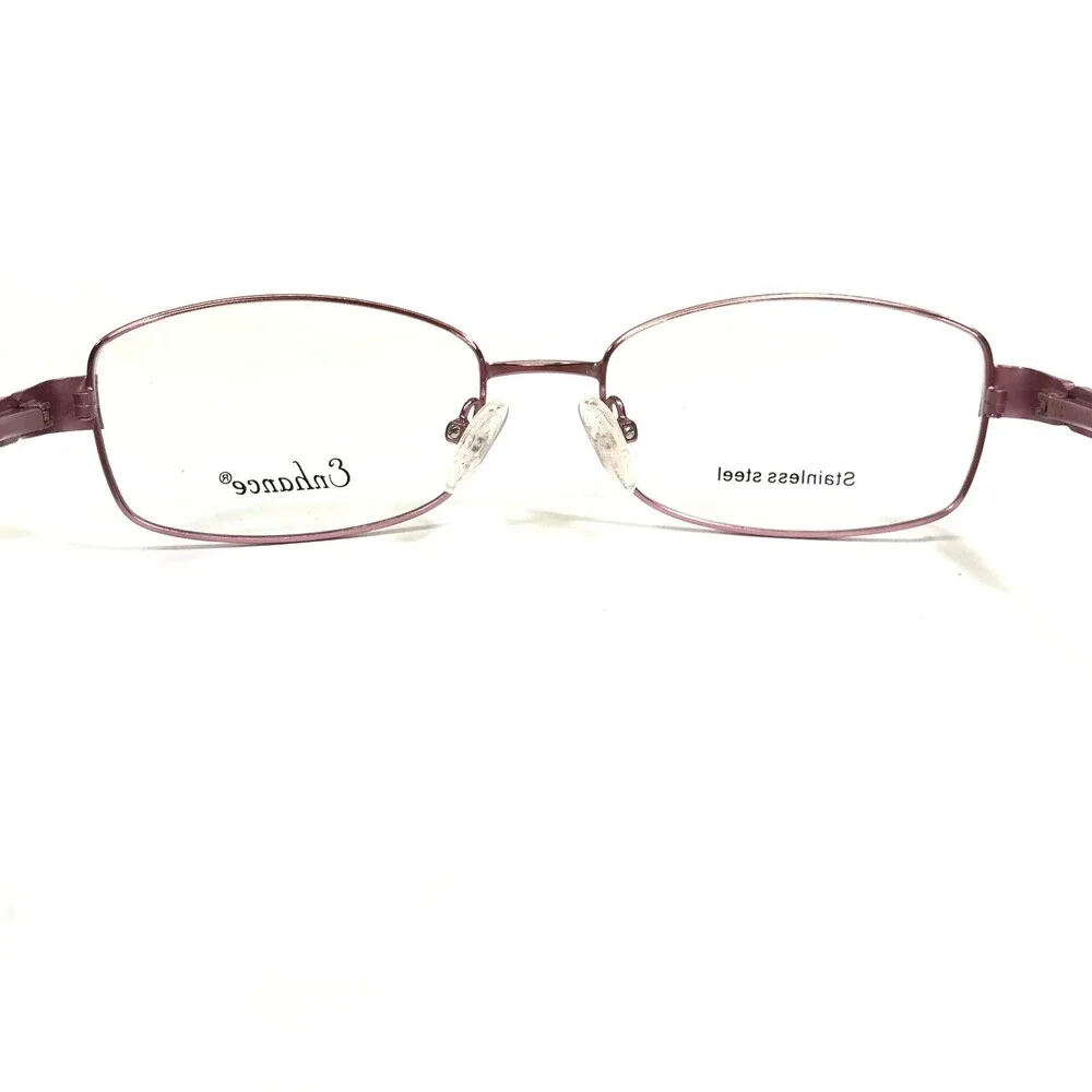 Enhance Eyeglasses Frames 3870 ROSE Rose Gold Rectangular Wire Rim 53-17-140